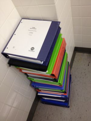 A stack of all my notebook binders from my MBA courses at Duke University.
